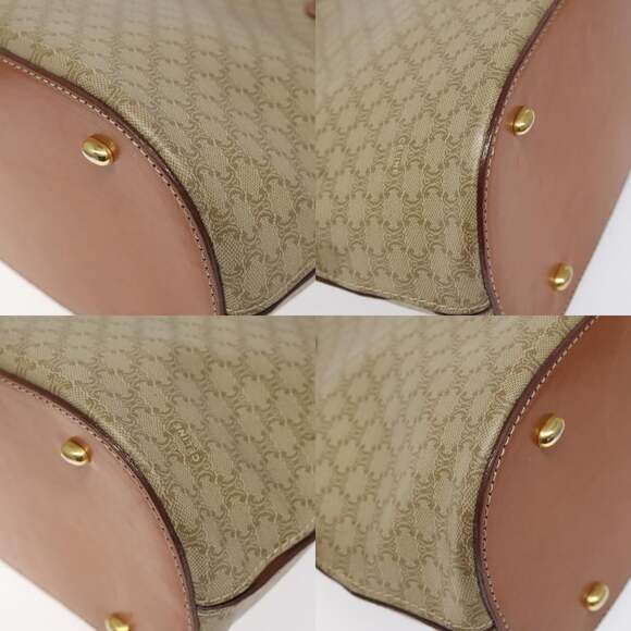CELINE Macadam Canvas Hand Bag Pvc Beige Gold - Picture 10 of 12